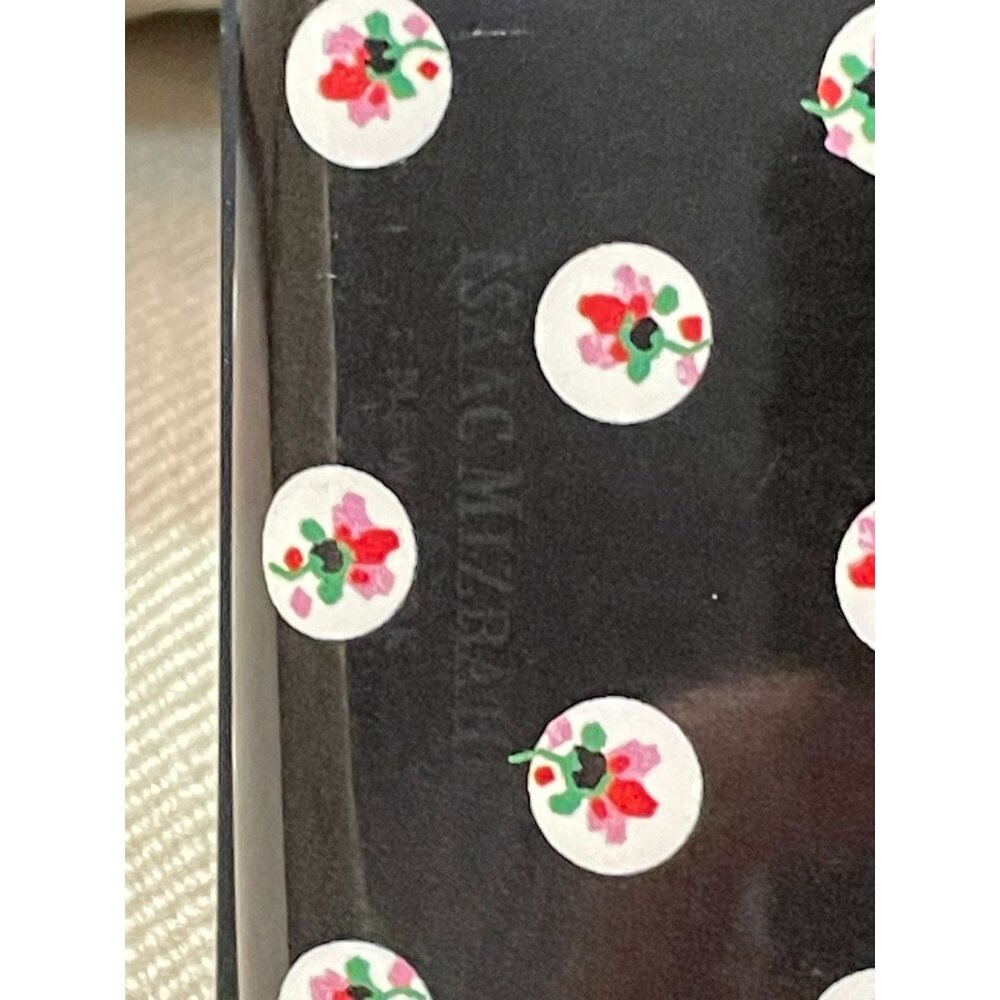 Isaac Mizrahi New York RFID Card Holder Used Black Floral - Picture 4 of 14